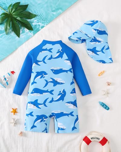 Baby Boy Girl Swimsuit Rash Guard Swimwear Zipper Toddler One Piece Bathing Suit Unisex Sun Protection Sunsuit