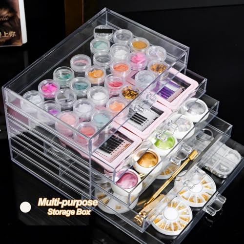 YUFONG Earring Storage Box Organizer 5 Drawers Jewelry Organizer Acrylic Jewelry Storage Box Holder Compartment Transparen...
