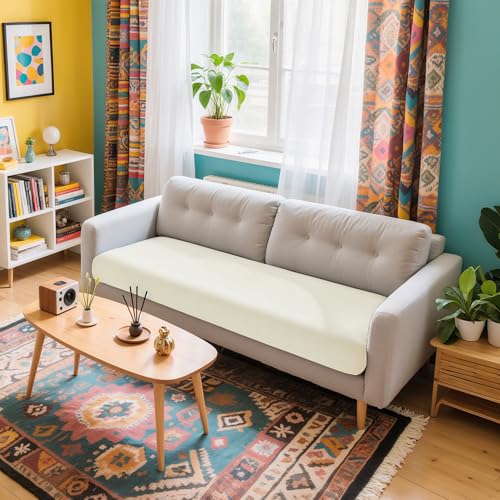 Hokway Couch Cushion Covers Stretch Cushion Covers Sofa Seat Cushion Slipcover Cushion Protector(CreamWhite, Medium)
