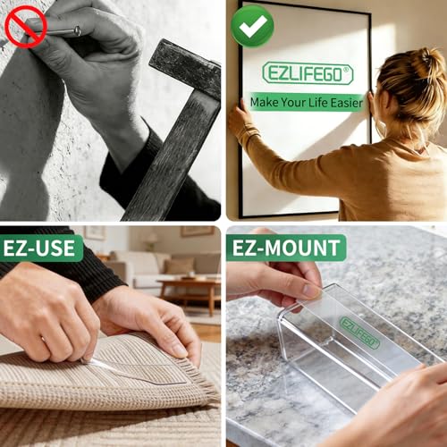 EZlifego Double Sided Tape Heavy Duty(Extra Large 16.5FT), Nano Adhesive Mounting Tape Wall Decor,Sticky Picture Hanging A...