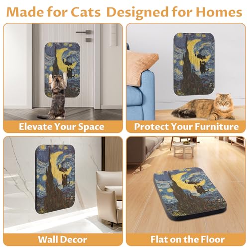 LESISSMER Art Cat Scratcher, Wall-Mountable Cat Scratching Board, Cat Wall Scratcher 16.7x11x1 Inch Cat Scratch Pad and Ca...