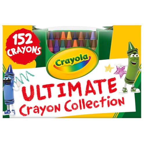 Crayola Ultimate Crayon Box Collection (152ct), Bulk Kids Crayon Caddy, Classic & Glitter Colors, Coloring Book Supplies, ...