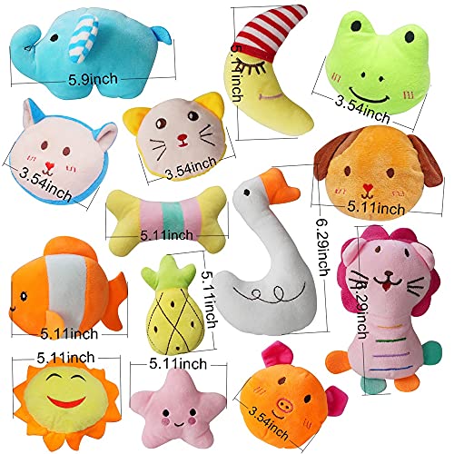 YUNKINGDOM 27 Pack Puppy Squeaky Toy,Different Designs Squeakers Pet Toys,Cute Bulk Plush Dog Toys,Small Dog