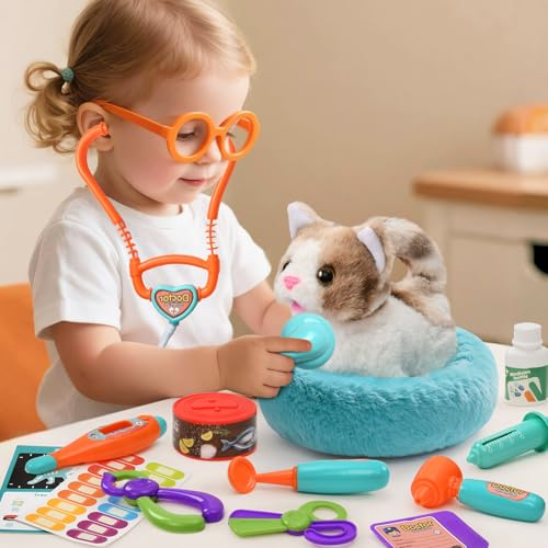 TUZT 17PCS Interactive Cat Toys for Kids, Toys for 3 4 5 6 7 8 Year Old Girls Kids Boys, Walking & Meowing Cat Toy with So...