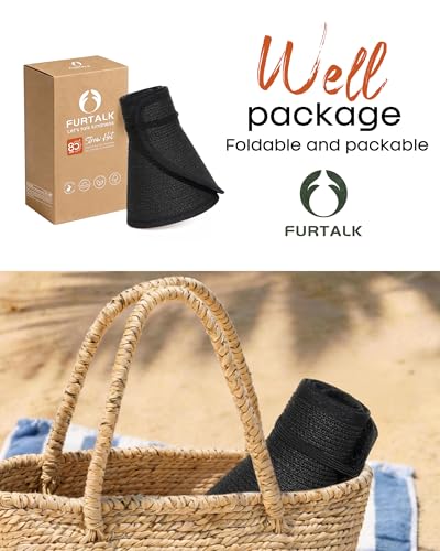 FURTALK Sun Hats for Women Wide Brim Beach Hat Straw Visor Ponytail Summer UV Packable Foldable Beach Vacation Essentials