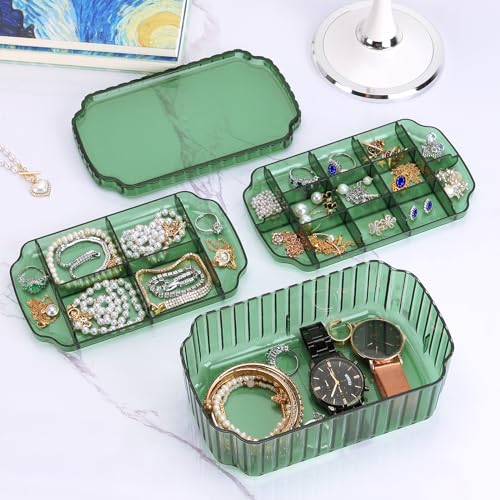LETURE 3-Layer Jewelry Organizer Box for Earrings, Rings, Necklaces, Bracelets, Clear Plastic Bead Storage Containers for ...