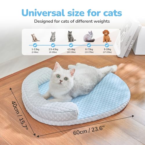 CATISM Cat Cooling Mat - Pet Bed Mat for Cats or Small Dogs, Cat Bed Cat Sleeping Beds with Pillow Soft and Comfortable, C...