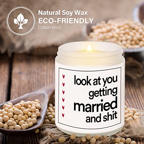 BaubleDazz Funny Wedding Gifts, Bachelorette & Bridal Shower Gift for Bride, 7oz Lavender Scented Soy Wax Candle, Bride to...