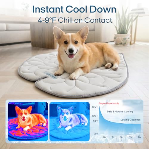 Vagascape Dog Cooling Mat, Washable Pet Cooling Mat, 47" x 45" Thick & Durable Large Cooling Mat for Dogs, Portable Foldab...
