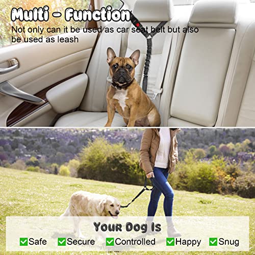 BWOGUE 2 Packs Dog Cat Safety Seat Belt Strap Car Headrest Restraint Adjustable Nylon Fabric Dog Restraints Vehicle Seatbe...