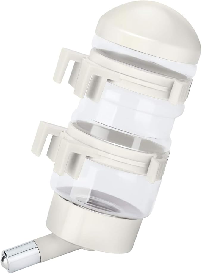 No Drip Dog Kennel Water Bottle Dispenser for Crate, 400ml Dripless Pet Drinking Fountains Kettle with Automatically Feedi...