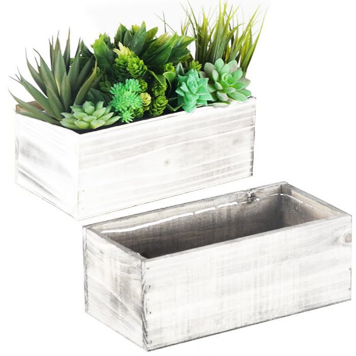 MYETCHEY Personalized Wooden Planter Box for Mom – Custom Engraved Flower Pot, Garden Decor for Moms (Wood Branch)