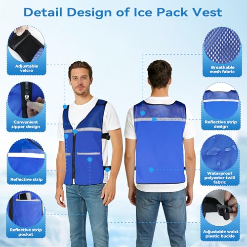 KkaFFe Cooling Vest for Men and Women for Hot Weather，Cooling Jacket Safety Vest/Running Lightweight Waistcoat