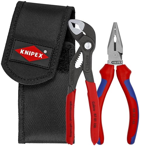 KNIPEX Tools 00 20 72 V06 2 Pc Mini Pliers in Belt Pouch - Cobra® and Needle-Nose