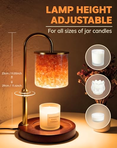 ARVIDSSON Candle Warmer Lamp with Himalayan Pink Salt, Timer & Dimmable Candle Warmer for Jar Candles, Birthday Gifts for ...