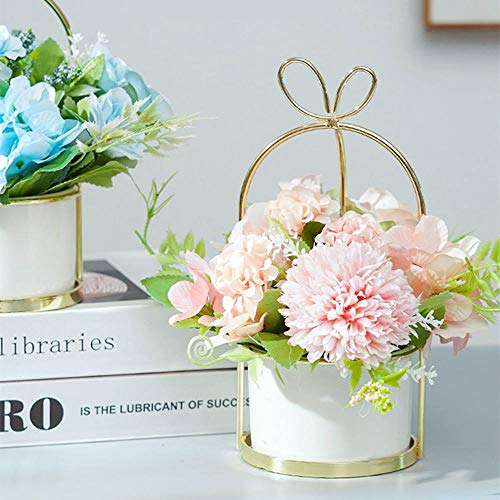 KIRIFLY Fake Artificial Flowers in Vase Faux Peony Silk Hydrangea Flower Centerpieces Décor for Wedding Table Decoration(P...