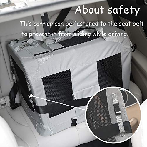 Petseek Extra Large Cat Carrier Soft Sided, Portable Small Dog Carrier for 2 Cats, 24"x16.5"x16" Car Travel Folding Comfor...