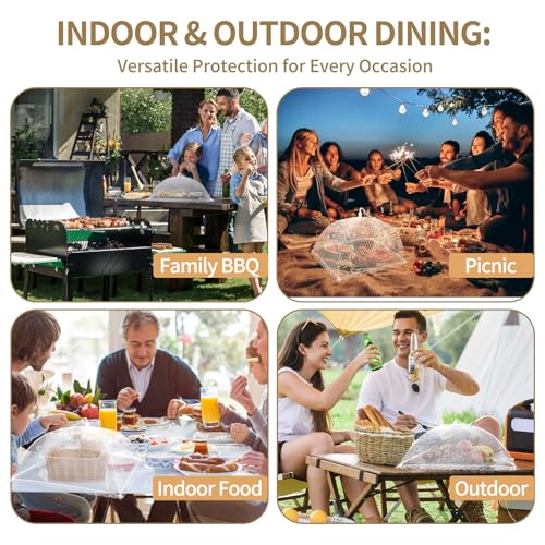 NEPAK 6 Large and Tall Food Covers, 17"x17" Food Tents Food Covers for Outdoors,Pop-up Mesh Food Covers Nets for Outside,S...