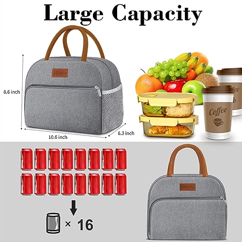 Coobiiya Lunch Bag Lunch Box for Women Men,Small Leak-proof Cute Lunch Tote Large Capacity Reusable Insulated Cooler Lunch...
