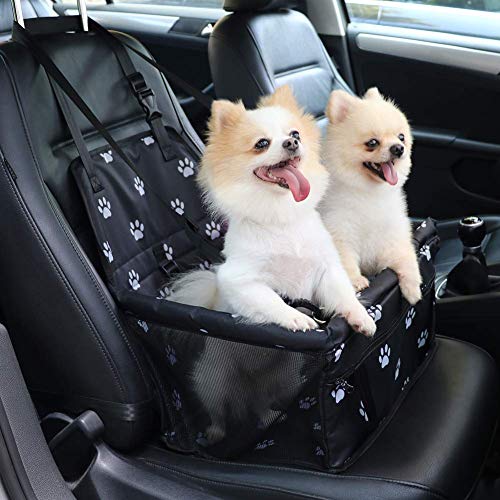 Petbobi Pet Reinforce Car Booster Seat for Dog Cat Portable and Breathable Bag with Seat Belt Dog Carrier Safety Stable fo...