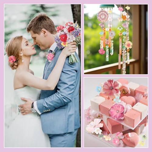 FOIMAS 150pcs Mini Faux Flower for Crafts,Artificial Flower Heads Daisy Peony Flower Decor for Craft Garland Wedding Home ...