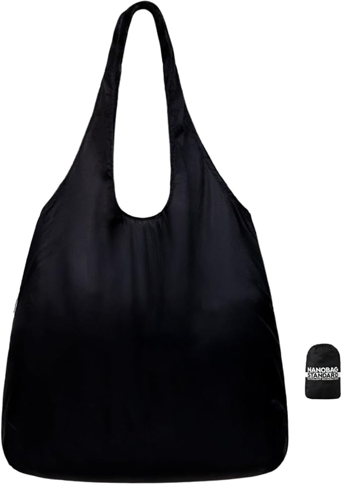 Nanobag Ultralight Foldable Tote for Women & Men, Reusable Grocery & Travel Bag, Packable Collapsible Compact Market Essen...