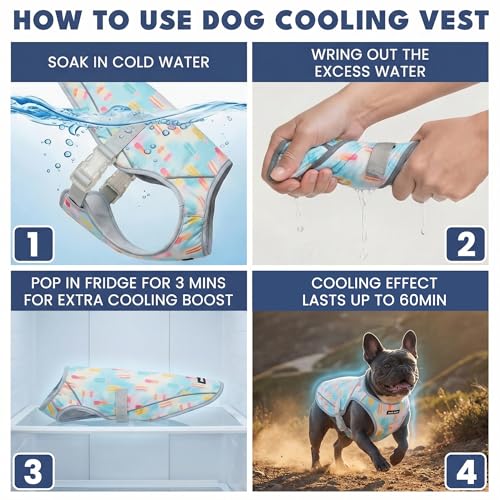 Spark Paws Dog Cooling Vest - SPF 50 UV Sun Protection - Summer Heat Relief Gear for Dogs, Lightweight, Evaporative Coolin...
