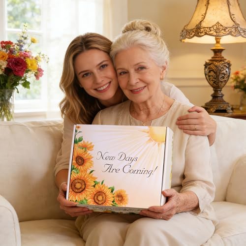 Sunflower Birthday Gifts for Women Self Care Gift - Sending Sunshine Gift Box Get Well Soon Sympathy Gift Basket for Women...