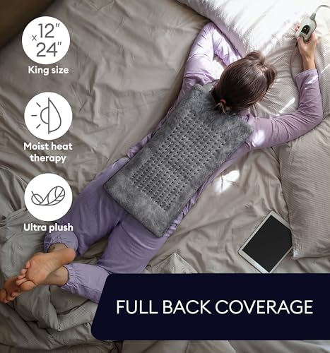 GENIANI Electric Heating Pad for Back Pain & Cramps Relief, Electric Throw, Auto Shut Off, Machine Washable, Heating Pad f...