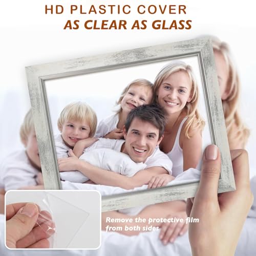 XUANLUO 5x7 Picture Frames Set of 4 Rustic Retro Photo Frame with HD Plastic Cover for Wall Mount and Tabletop Display Fam...