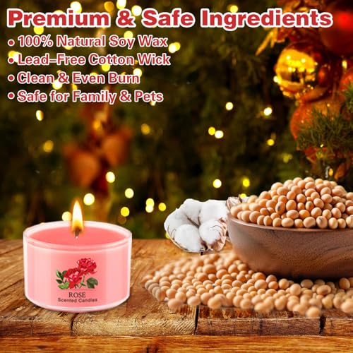 20 Pack Scented Candles, 1.6oz Mini Jar Holiday Gift Set with 10 Fragrances & Colors, Natural Soy Wax Aromatherapy Candles...