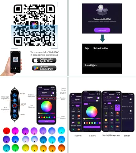 Sunset Lamp Projector,360° Rotatable & App Control Multicolor Multi-Scene Changing Rainbow Led Sun Lamp-Christmas Gift,Aes...