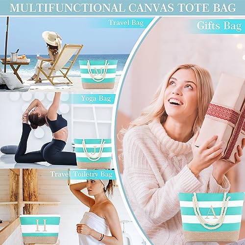 YOOLIFE Beach Bags for Women - Travel Canvas Beach Tote, Pool Waterproof Bag, Travel Essentials, Gifts for Women Birthday