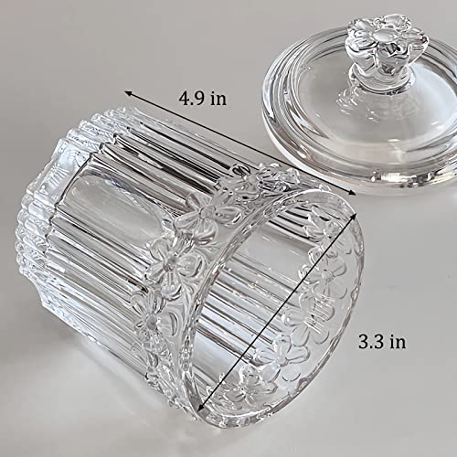 rejomiik 2 Pack Qtip Holder Glass Apothecary Jars with Lids Bathroom Accessories Vanity Organizers and Makeup Storage Cani...