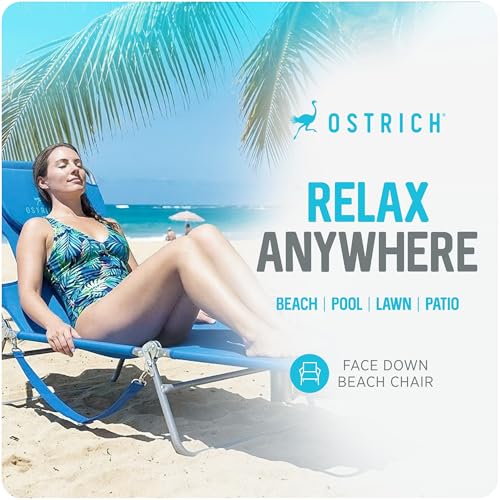 Ostrich the Original Chaise 72 x 22 Inch Lounge Portable Reclining Lounger, Outdoor Patio, Beach, Lawn, Camping, or Pool T...