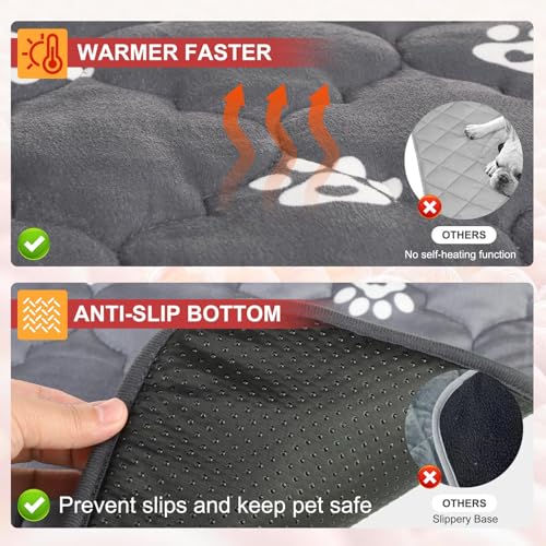 BEAUTYZOO Self Warming Cat Bed Pad, Self Heating Dog Bed Mat, Heated Cat Bed for Indoor Outdoor Cats, Thermal Warmer Pet P...