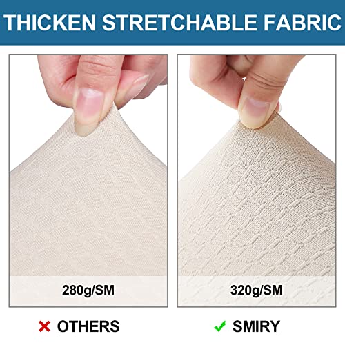 Smiry Waterproof Seat Covers for Dining Room Chairs Set of 4, Stretch Jacquard Removable Washable Chair Seat Slipcovers Pr...