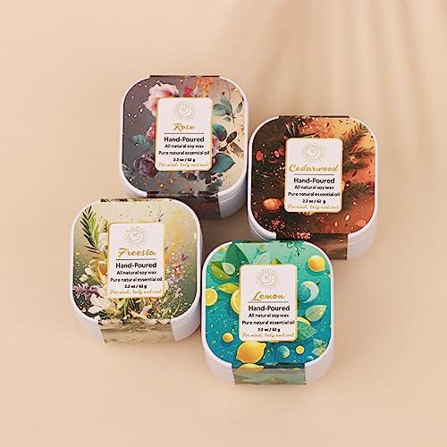 Premium 8-Pack Organic Aromatherapy Candles, Hand-Poured Soy Wax Jars, Natural Fragrance for Home Décor, Housewarming, Bir...