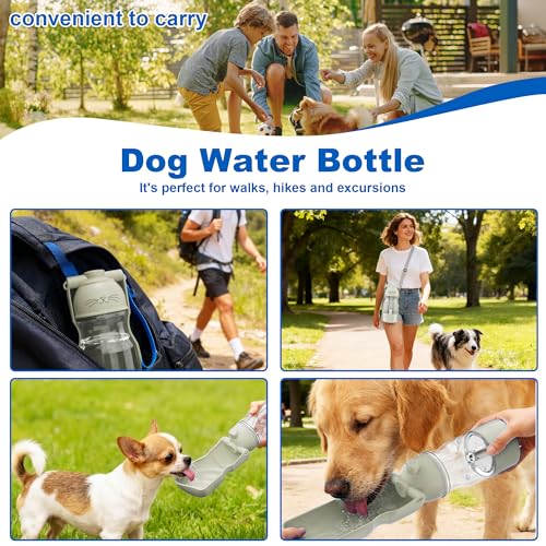 Amerisun Dog Water Bottle 12 oz Dog Water Bottle containing Reactive Oxygen Species/Ozone, Outdoor Travel Drinking Bowl, e...