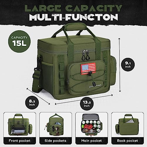 Maelstrom Tactical Lunch Box, Insulated Lunch Bag for Men, Large Leakproof Soft Cooler Bag with Detachable MOLLE Bags, Dur...