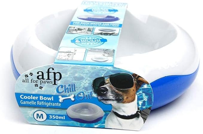 ALL FOR PAWS Dog Cooling Water Bowl, Pet Cold Frosty Bowl Cooler for Small Dogs & Cats, Summer Chill Out Water & Food Bow...