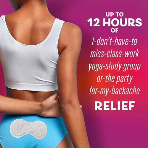 Pamprin Heat Relief Menstrual Patches for Portable Menstrual Pain Relief of Cramps and backaches, 3 Count
