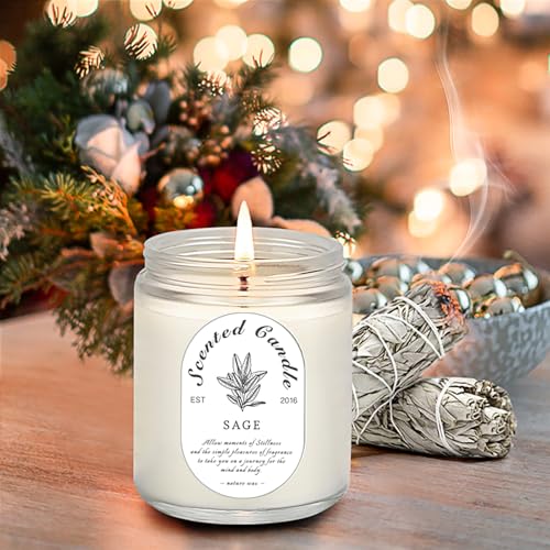 Lavender Candle Gift Set, 4 Pack Soy Wax Scented Candles for Home – Lavender, Sage & Ponderosa Pine – Aromatherapy Candles...