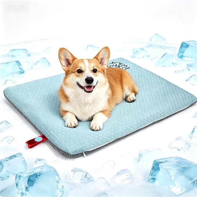 Deamoser Reversible Cooling Mat for Small Dogs, Pet Cooling Pad for Heat Relief with Long-Lasting Water-Absorbable Pad, Se...