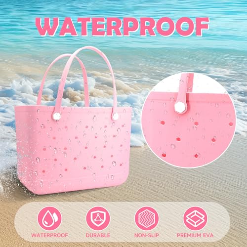 CXY Rubber Beach Bag, Waterproof Travel Tote bag for Women Outdoor Summer Beach Tote Washable Bag Open Handbag for Daily