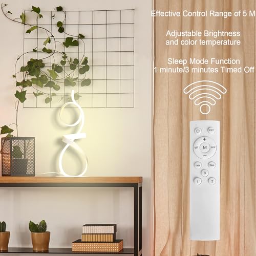 21.6 Inches Modern Knight Design Table Lamp with Remote Control, 3 Color Lighting Options, Dimmable Brightness Night Light...