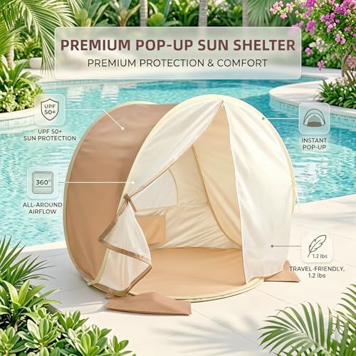 Pivoryla Baby Beach Tent, Pop Up Baby Tent with UV Protection, 37"x29"x33" Baby Sun Shade, Portable Baby Beach Essentials...