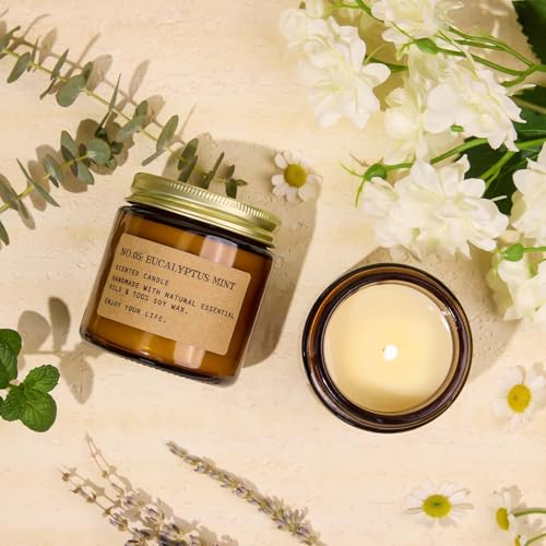 Candles for Home Scented, 6Pack 3.5 Oz Soy Wax Candles Gifts Sets with Sage Breeze & Lavender for Brithday Valentine's Day...
