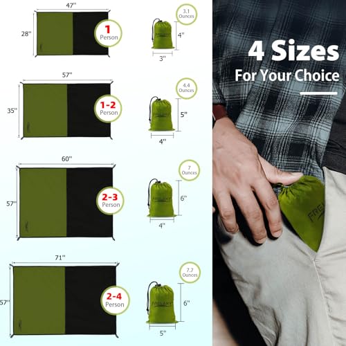 Frelaxy Pocket Picnic Blanket, Waterproof Sandproof Beach Mat, Compact Camping Tarp for Festivals, Hiking, Travel, Outdoor...