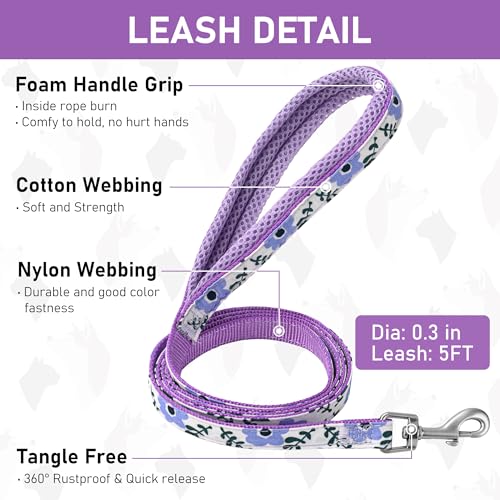 GAMUDA Small Dog Harness Collar and Leash Set, Step in No Chock No Pull Soft Mesh Adjustable Dog Vest Harnesses Plaid Refl...